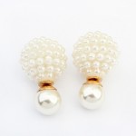 Ivory Pearls Double Sided 360 Statement Earrings